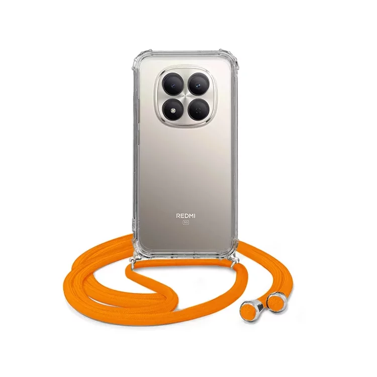 ETUI CROSSBODY NA TELEFON XIAOMI REDMI NOTE 15 PRO 5G POMARAŃCZOWY Sznurek Smycz