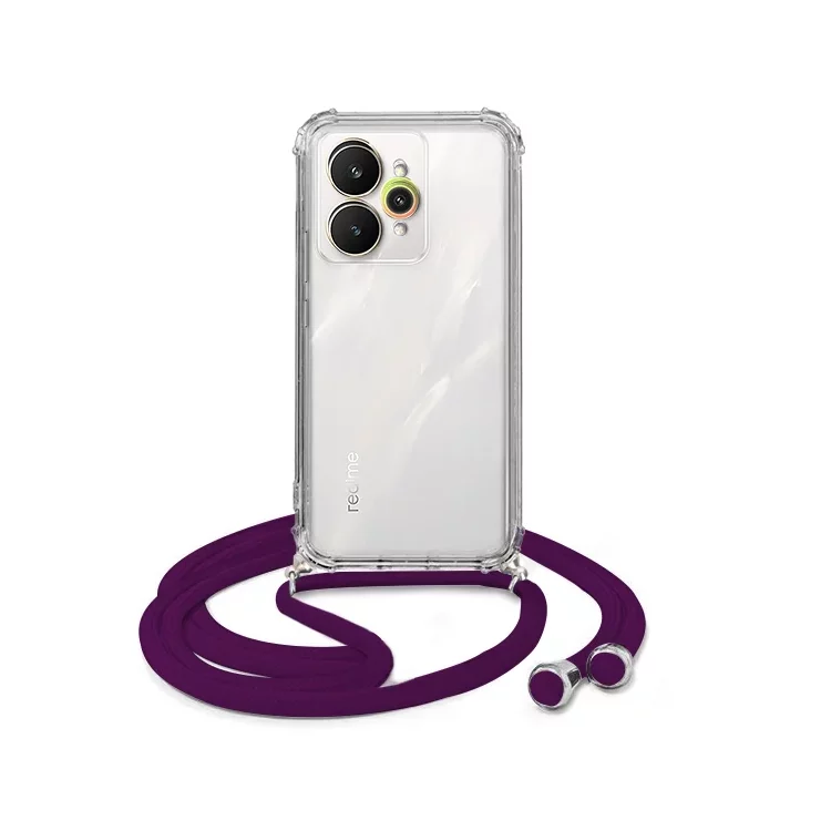 ETUI CROSSBODY NA TELEFON REALME 15 ŚLIWKOWY Sznurek Smycz