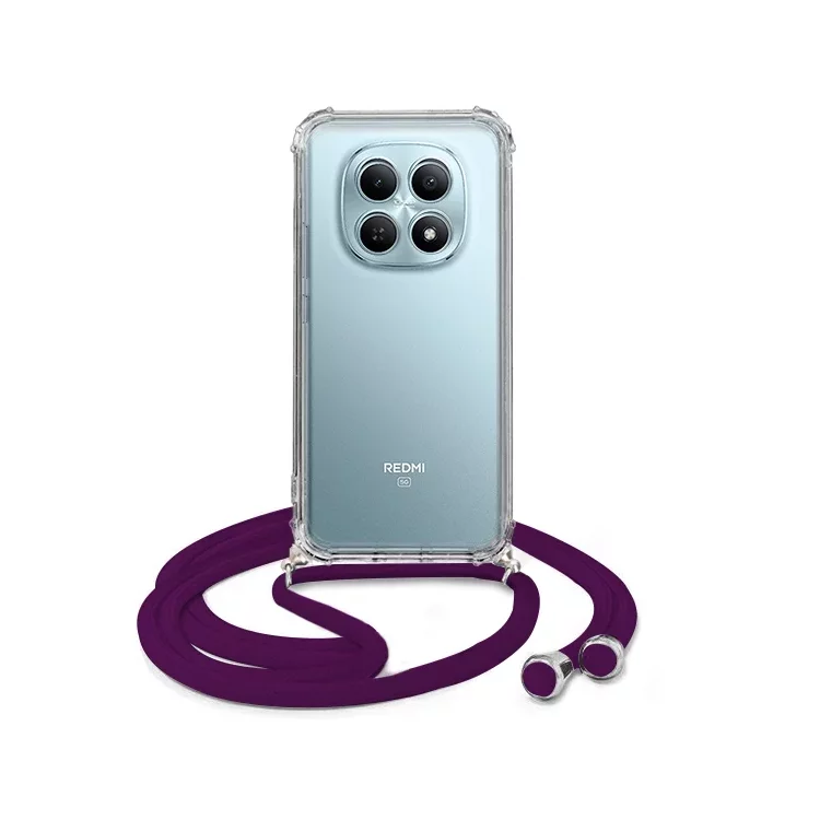 ETUI CROSSBODY NA TELEFON XIAOMI REDMI NOTE 15 5G ŚLIWKOWY Sznurek Smycz