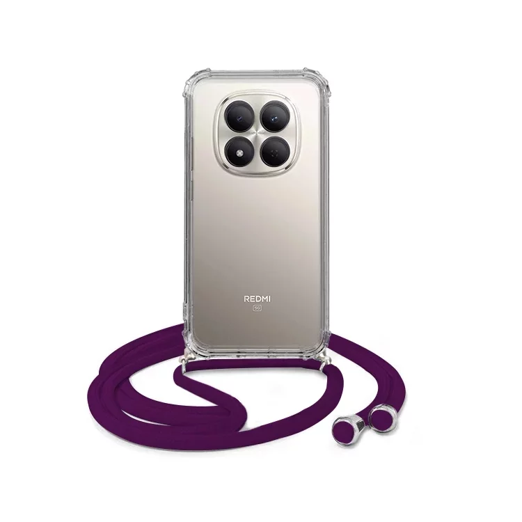 ETUI CROSSBODY NA TELEFON XIAOMI REDMI NOTE 15 PRO 5G ŚLIWKOWY Sznurek Smycz