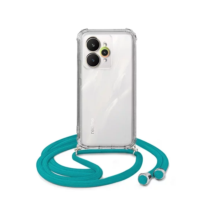 ETUI CROSSBODY NA TELEFON REALME 15 PRO TURKUSOWY Sznurek Smycz