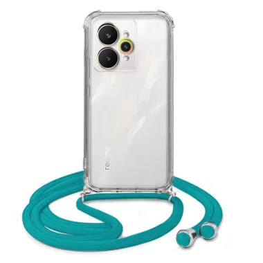 ETUI CROSSBODY NA TELEFON REALME 15 PRO TURKUSOWY Sznurek Smycz