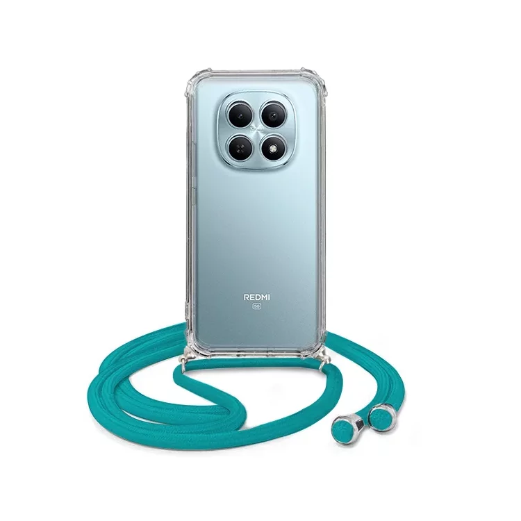 ETUI CROSSBODY NA TELEFON XIAOMI REDMI NOTE 15 5G TURKUSOWY Sznurek Smycz