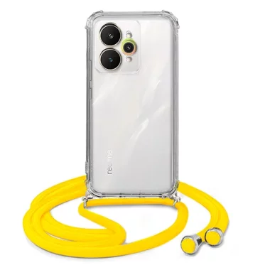 ETUI CROSSBODY NA TELEFON REALME 15 ŻÓŁTY Sznurek Smycz