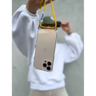 ETUI CROSSBODY NA TELEFON REALME 15 ŻÓŁTY Sznurek Smycz