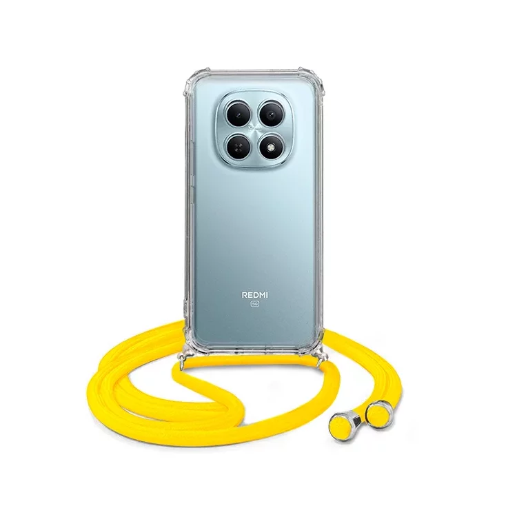 ETUI CROSSBODY NA TELEFON XIAOMI REDMI NOTE 15 5G ŻÓŁTY Sznurek Smycz