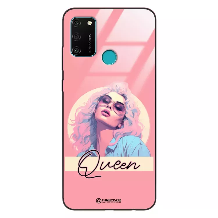 Etui Black Case Glass Hipster Babe do HUAWEI HONOR 9A Glamour Queen ST_HIB100