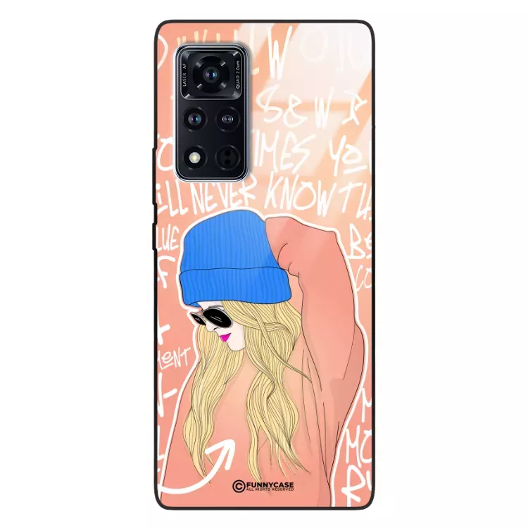 Etui Black Case Glass Hipster Babe do HUAWEI HONOR VIEW V40 5G Lifestyle ST_HIB114