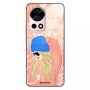 Etui Black Case Glass Hipster Babe do HUAWEI NOVA 12 PRO Lifestyle ST_HIB114