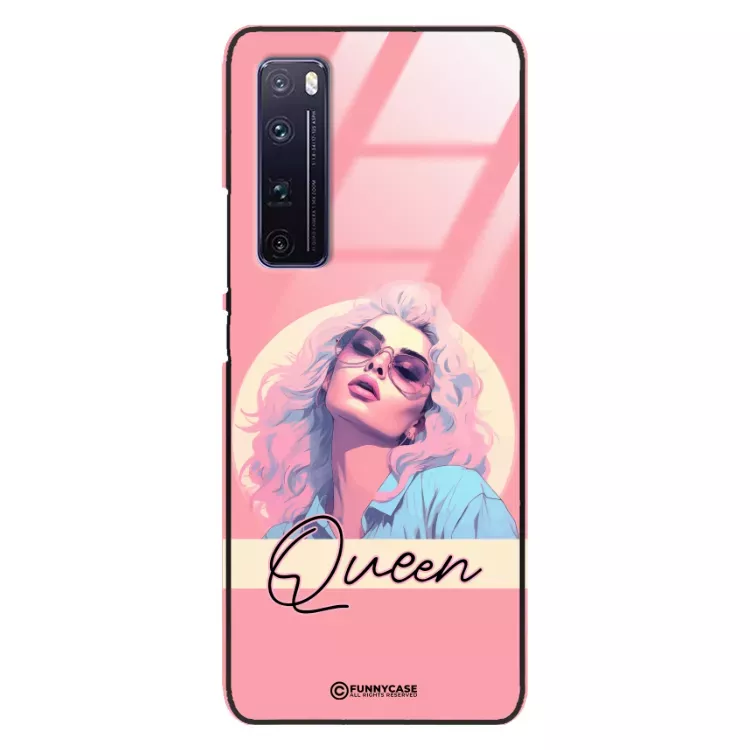 Etui Black Case Glass Hipster Babe do HUAWEI NOVA 7 PRO Glamour Queen ST_HIB100