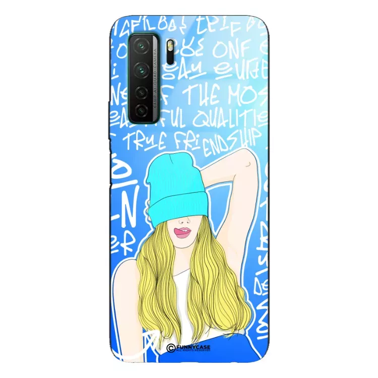 Etui Black Case Glass Hipster Babe do HUAWEI NOVA 7SE Girl Power ST_HIB113