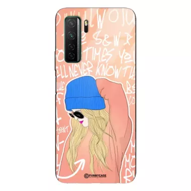 Etui Black Case Glass Hipster Babe do HUAWEI P40 LITE 5G Lifestyle ST_HIB114