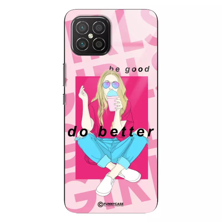 Etui Black Case Glass Hipster Babe do HUAWEI NOVA 8 SE Styl Fashion ST_HIB117