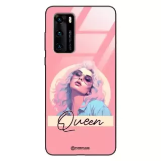 Etui Black Case Glass Hipster Babe do HUAWEI P40 Glamour Queen ST_HIB100