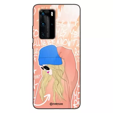 Etui Black Case Glass Hipster Babe do HUAWEI P40 PRO Lifestyle ST_HIB114