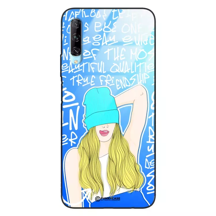 Etui Black Case Glass Hipster Babe do HUAWEI HONOR 9X PRO Girl Power ST_HIB113