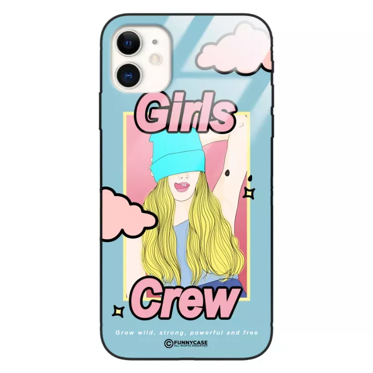Etui Black Case Glass Hipster Babe do APPLE IPHONE 11 Girl Power Pop Art. ST_HIB115