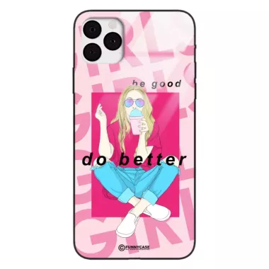 Etui Black Case Glass Hipster Babe do APPLE IPHONE 11 PRO Styl Fashion ST_HIB117