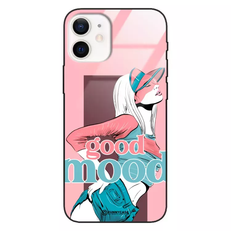 Etui Black Case Glass Hipster Babe do APPLE IPHONE 12 MINI Glamour ST_HIB123