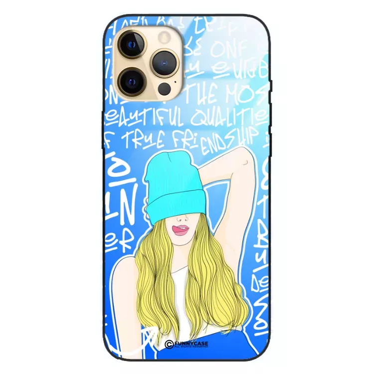 Etui Black Case Glass Hipster Babe do APPLE IPHONE 12 PRO MAX Girl Power ST_HIB113