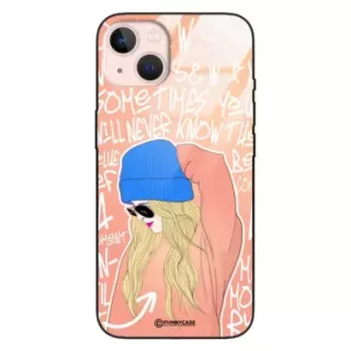 Etui Black Case Glass Hipster Babe do APPLE IPHONE 13 Lifestyle ST_HIB114