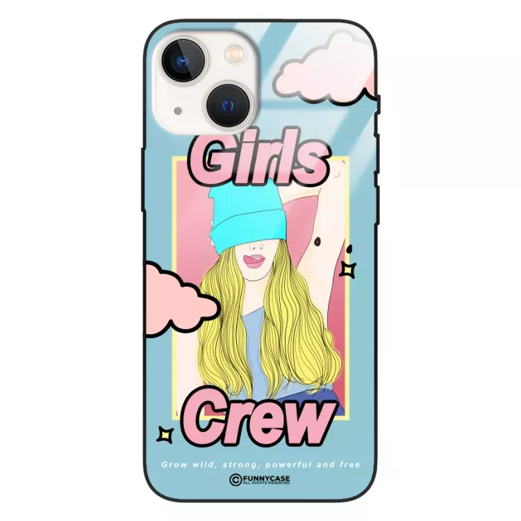 Etui Black Case Glass Hipster Babe do APPLE IPHONE 13 MINI Girl Power Pop Art. ST_HIB115