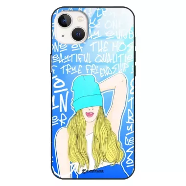 Etui Black Case Glass Hipster Babe do APPLE IPHONE 15 PLUS Girl Power ST_HIB113