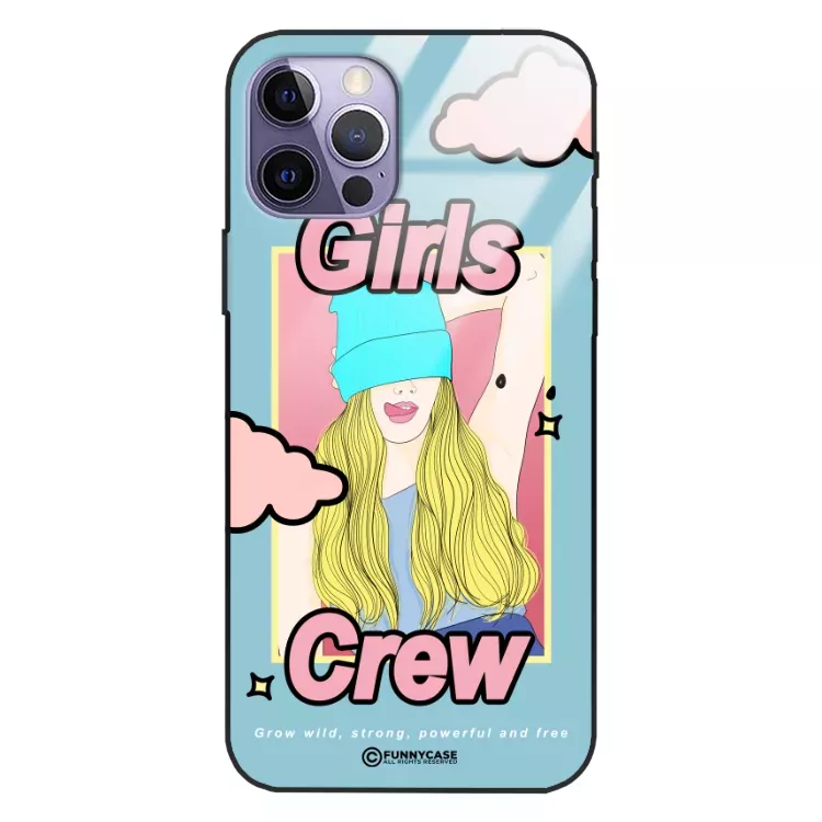 Etui Black Case Glass Hipster Babe do APPLE IPHONE 15 PRO Girl Power Pop Art. ST_HIB115