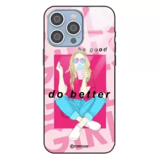 Etui Black Case Glass Hipster Babe do APPLE IPHONE 14 PRO MAX Styl Fashion ST_HIB117