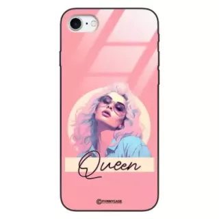 Etui Black Case Glass Hipster Babe do APPLE IPHONE 7 Glamour Queen ST_HIB100