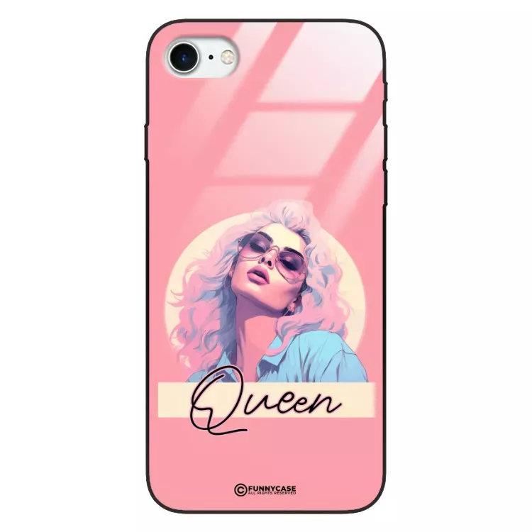 Etui Black Case Glass Hipster Babe do APPLE IPHONE 7 Glamour Queen ST_HIB100