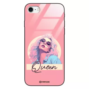 Etui Black Case Glass Hipster Babe do APPLE IPHONE 7 Glamour Queen ST_HIB100