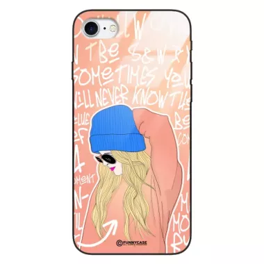 Etui Black Case Glass Hipster Babe do APPLE iPHONE SE2 Lifestyle ST_HIB114