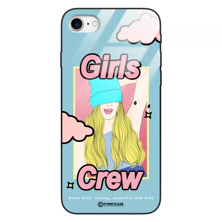 Etui Black Case Glass Hipster Babe do APPLE iPHONE SE3 Girl Power Pop Art. ST_HIB115