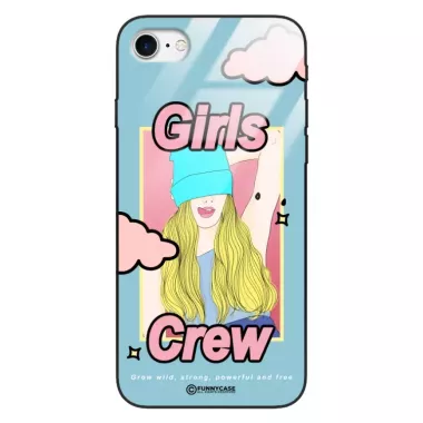 Etui Black Case Glass Hipster Babe do APPLE iPHONE SE3 Girl Power Pop Art. ST_HIB115