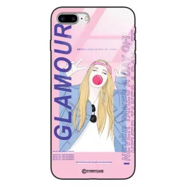 Etui Black Case Glass Hipster Babe do APPLE IPHONE 8 PLUS Glamour ST_HIB118
