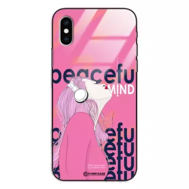 Etui Black Case Glass Hipster Babe do APPLE IPHONE X Chill Vibe ST_HIB122