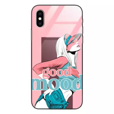 Etui Black Case Glass Hipster Babe do APPLE IPHONE XS Glamour ST_HIB123