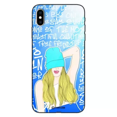 Etui Black Case Glass Hipster Babe do APPLE IPHONE XS MAX Girl Power ST_HIB113