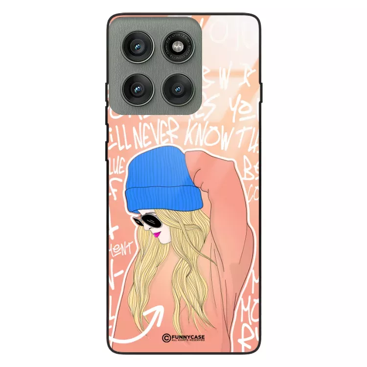 Etui Black Case Glass Hipster Babe do MOTOROLA EDGE 60 PRO 5G Lifestyle ST_HIB114