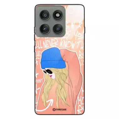 Etui Black Case Glass Hipster Babe do MOTOROLA EDGE 60 PRO 5G Lifestyle ST_HIB114