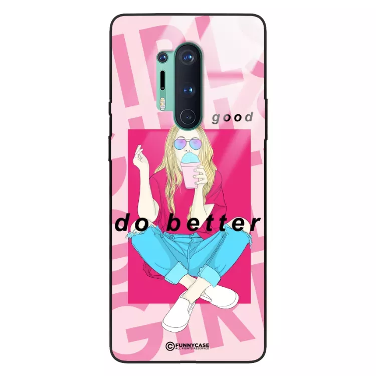 Etui Black Case Glass Hipster Babe do ONEPLUS 8 PRO Styl Fashion ST_HIB117