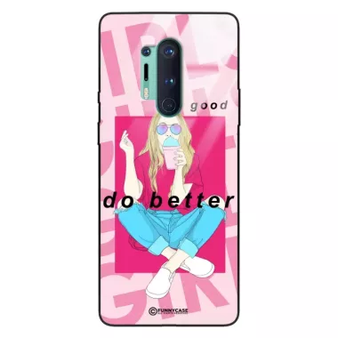 Etui Black Case Glass Hipster Babe do ONEPLUS 8 PRO Styl Fashion ST_HIB117