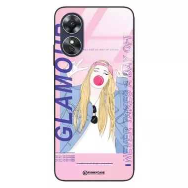 Etui Black Case Glass Hipster Babe do OPPO A17 Glamour ST_HIB118