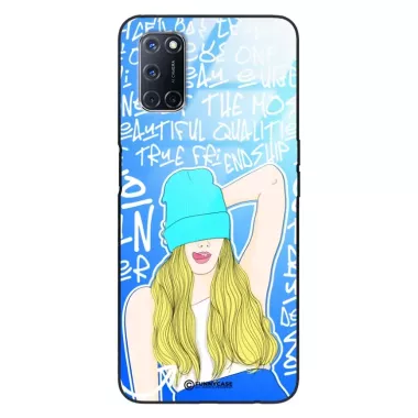 Etui Black Case Glass Hipster Babe do OPPO A52 Girl Power ST_HIB113