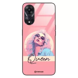 Etui Black Case Glass Hipster Babe do OPPO A78 5G Glamour Queen ST_HIB100