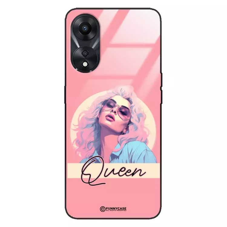 Etui Black Case Glass Hipster Babe do OPPO A78 5G Glamour Queen ST_HIB100
