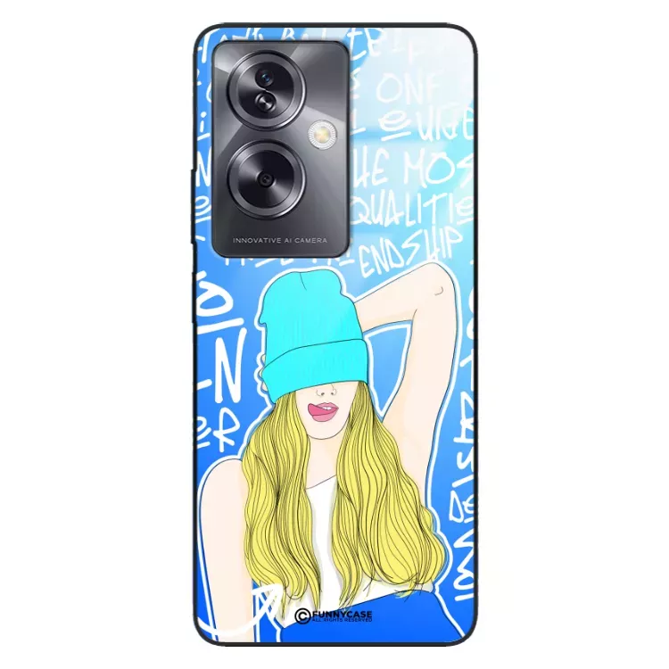 Etui Black Case Glass Hipster Babe do OPPO A79 5G Girl Power ST_HIB113