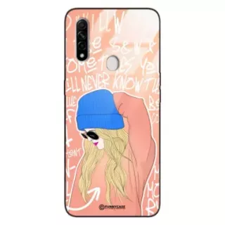 Etui Black Case Glass Hipster Babe do OPPO A31 Lifestyle ST_HIB114