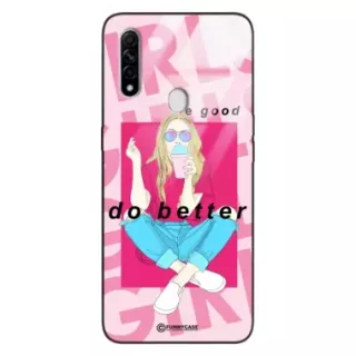 Etui Black Case Glass Hipster Babe do OPPO A8 2020  Styl Fashion ST_HIB117